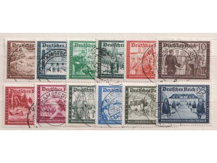1939, 3-25Pf série, MiNr.702-13, razítkované