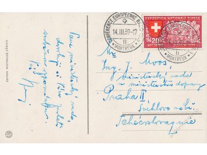 1939, DR Montreux, Conférence Européenne Radio 1939, pohlednice