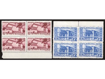 1939, 6-12L Výstavní série, 4bloky, Nr.594-95, **