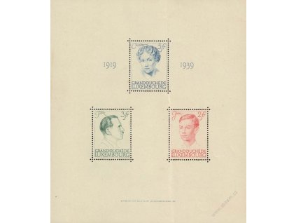 1939, 2-5Fr aršík, MiNr.Bl.3, **/* , skvrnky, přeloženo