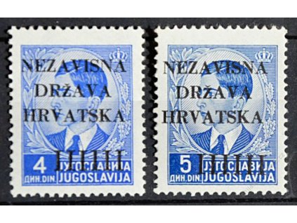 1941, 4 a 5Din s přetiskem, MiNr.6,7, **