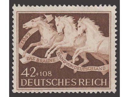 1942, 42Pf Hnědá stuha, žlutý lep, MiNr.815, **