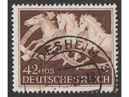 1942, 42Pf Hnědá stuha, MiNr.815, razítkované
