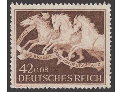 1942, 42Pf Hnědá stuha, MiNr.815y, bílý lep, **