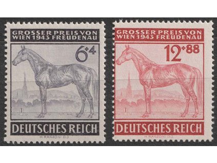 1943, 6-12Pf série, MiNr.857-58, **