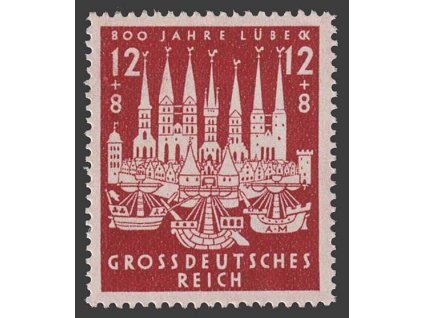 1943, 12Pf Alt-Lübeck, MiNr.862, **