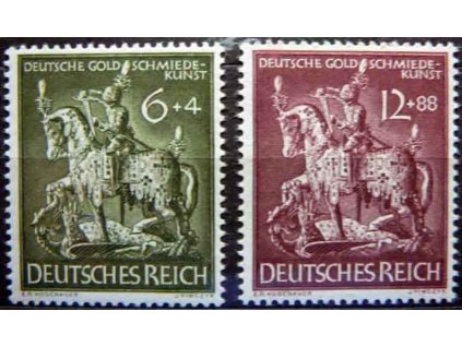 1943, 6-12Pf série St. Georg, MiNr.860-61, **