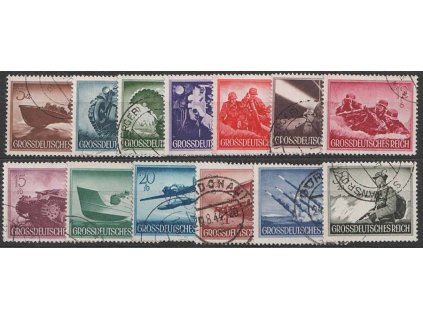 1944, 3-30Pf série, MiNr.873-85, razítkované