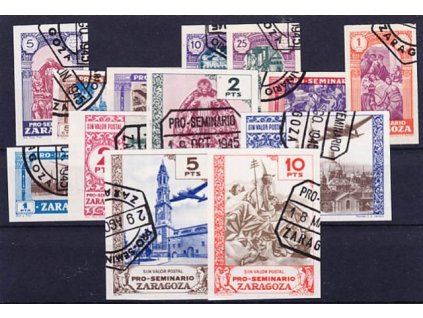 1945, Zaragoza, 5C-10Pts série, razítkované