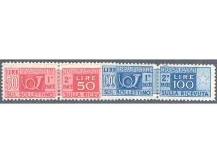1946, 50 a 100L paketmarken, * po nálepce