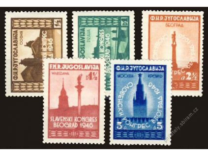 1946, 1/2-5Din série Kongres, MiNr.507-11, **