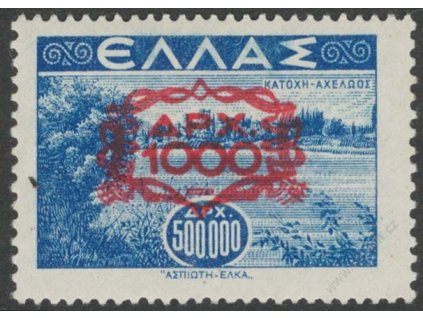 1946, 1000Dr/500000Dr modrá, MiNr.527, **