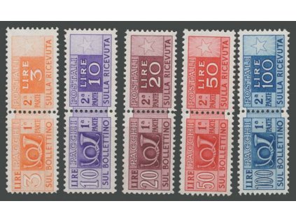 1946, 3, 10, 20, 50 a 100L Paketmarken, Mi.77Eur, **