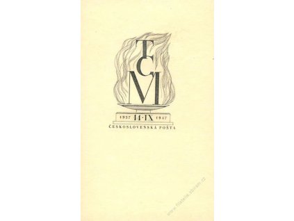 1947, otisk rytiny z FDC T.G.Masaryk na kartonovém papíru