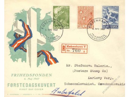 1947, DR Kobenhavn, R-dopis, FDC