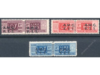 1947, 20, 50 a 100L Paketmarken, MiNr.7,8,9, */**