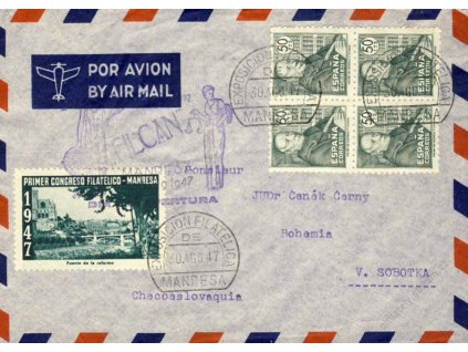 1947, DR Manresa, let. dopis zaslaný z Kongresu