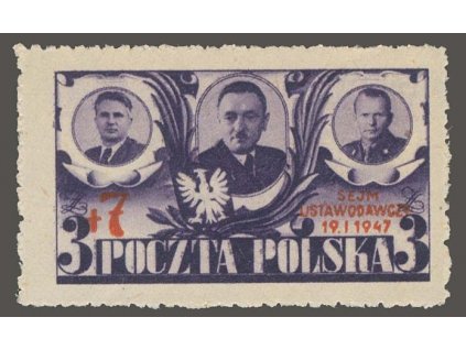 1947, 3Zl + 7Zl Sejm Ustawodawczy, MiNr.451, **