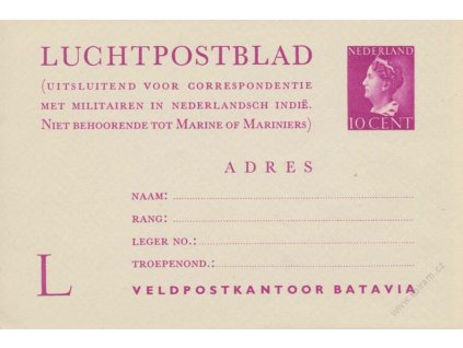1947, Luchtpostblad 10C MiNr.LF1I, neprošlé