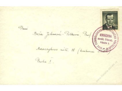 1948, dopis s razítkem Knihovny sovět. literatury