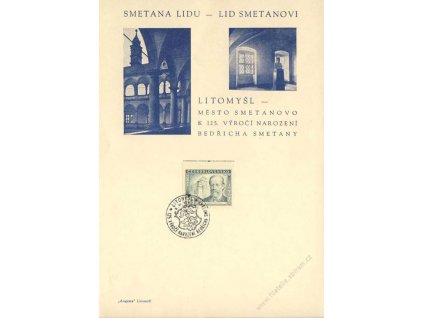 1949, Litomyšl, Bedřich Smetana, pamětní list, A5. dv