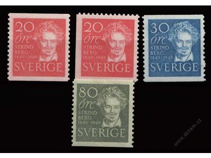 1949, 20-80Ö série Strindberg, MiNr.346-48, **