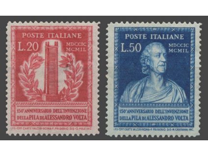 1949, 20-50L série Volta, MiNr.784-85, * po nálepce