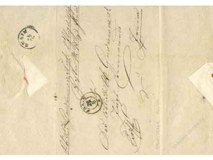 Frain, Znaim, oboustranně prošlý dopis z roku 1860