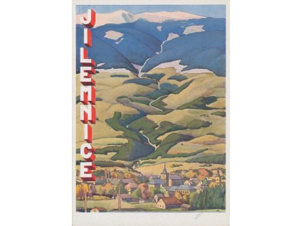 1950, Jilemnice, MS ČSR v odbíjené, pohlednice, skvrnka