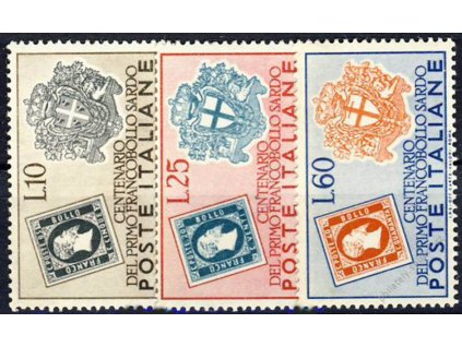 1951, 10-60L série Známky Sardinie, * po nálepce