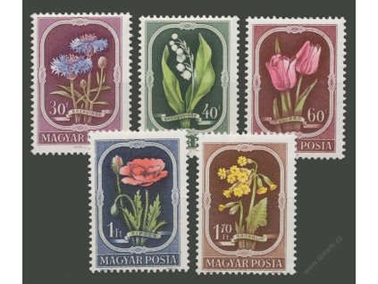 1951, 30f-1.70Ft série Flóra, MiNr.1208-12, **
