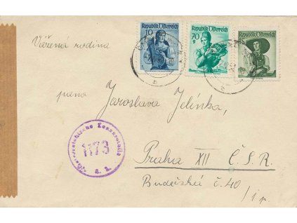 1952, DR Gmünd, dopis zaslaný do Prahy, cenzura