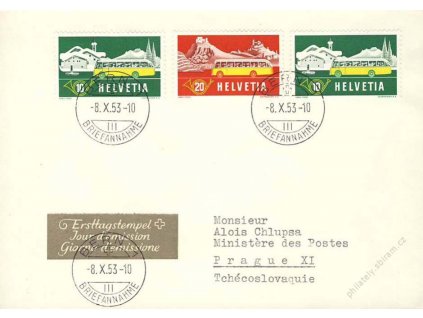 1953, DR Bern, FDC MiNr.586-87, dopis