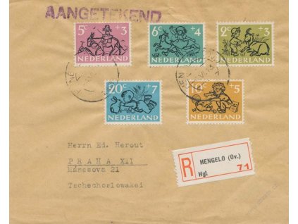 1953, DR Hengelo, R-dopis zasl. do Prahy