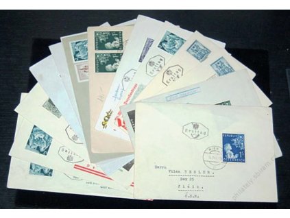 1954/73, Vánoční pošta, 12 ks obálek s razítky