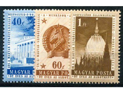 1954, 40f-1Ft série, MiNr.1384-86, **