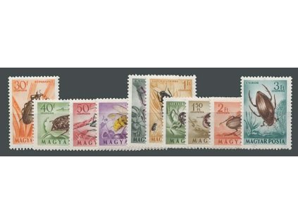 1954, 30f-3Ft série známek Brouci, MiNr.1354-63, **