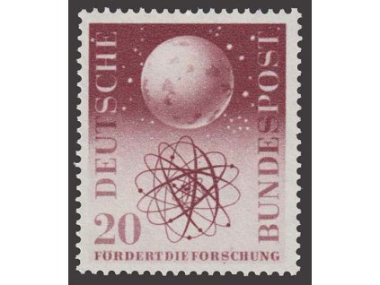 1955, 20Pf hnědokarmínová, MiNr.214, **