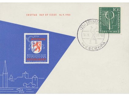 1955, FDC karta MiNr.217 Westropa 1955, neprošlé