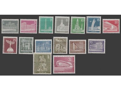 1956, 1Pf-3DM série Budovy, MiNr.140-54, **