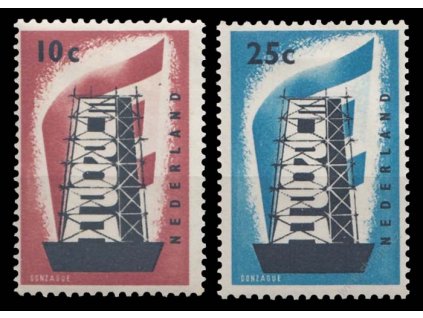 1956, 10-25C série Europa, MiNr.683-84, * po nálepce