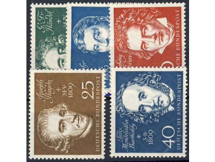 1959, 10-40Pf série Hudebníci, Mi.27Euro, **