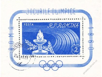 1960, aršík OH Roma, MiNr.Bl.46, razítkované