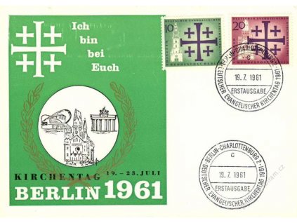 1961, DR Berlin, razítko FDC, pamětní karta