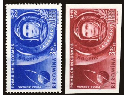1961, 3.20L Gagarin, MiNr.1963,1964, **