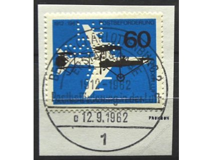 1962, 60Pf Letadlo, perfin, výstřižek, MiNr.230