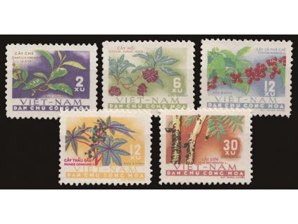 Vietnam-Nord, 1962, 2-30xu série Flóra, MiNr.196-200, (*)