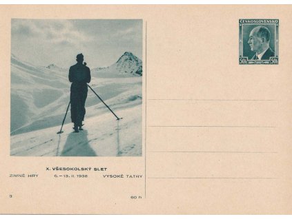 CDV 70 (3) Zimní sokolské hry, Stojící lyžař