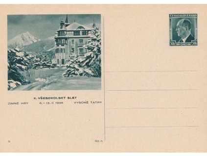 CDV 70 (5) Zimní sokolské hry, Tatranská Lomnica, hotel