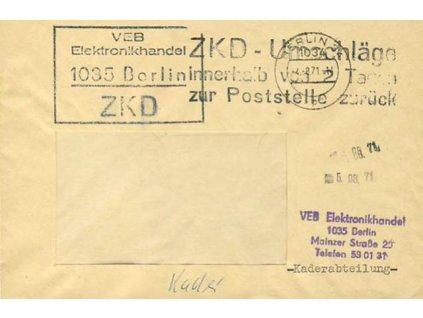1971, DR Berlin, služební dopis